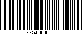 Código de barras (EAN, GTIN, SKU, ISBN): '8574400030003L'