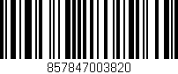 Código de barras (EAN, GTIN, SKU, ISBN): '857847003820'