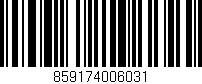 Código de barras (EAN, GTIN, SKU, ISBN): '859174006031'