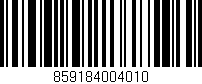 Código de barras (EAN, GTIN, SKU, ISBN): '859184004010'