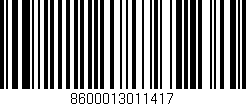 Código de barras (EAN, GTIN, SKU, ISBN): '8600013011417'