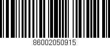 Código de barras (EAN, GTIN, SKU, ISBN): '86002050915'