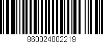 Código de barras (EAN, GTIN, SKU, ISBN): '860024002219'