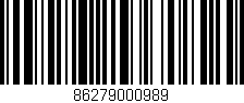 Código de barras (EAN, GTIN, SKU, ISBN): '86279000989'