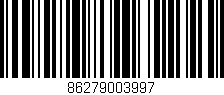 Código de barras (EAN, GTIN, SKU, ISBN): '86279003997'