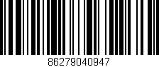 Código de barras (EAN, GTIN, SKU, ISBN): '86279040947'