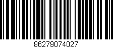 Código de barras (EAN, GTIN, SKU, ISBN): '86279074027'