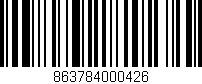 Código de barras (EAN, GTIN, SKU, ISBN): '863784000426'