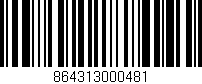 Código de barras (EAN, GTIN, SKU, ISBN): '864313000481'
