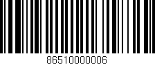 Código de barras (EAN, GTIN, SKU, ISBN): '86510000006'