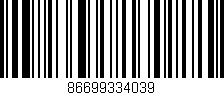 Código de barras (EAN, GTIN, SKU, ISBN): '86699334039'