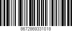 Código de barras (EAN, GTIN, SKU, ISBN): '8672869331018'