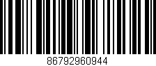 Código de barras (EAN, GTIN, SKU, ISBN): '86792960944'