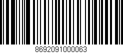 Código de barras (EAN, GTIN, SKU, ISBN): '8692091000063'