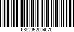 Código de barras (EAN, GTIN, SKU, ISBN): '8692952004070'