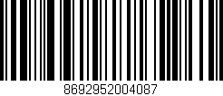 Código de barras (EAN, GTIN, SKU, ISBN): '8692952004087'