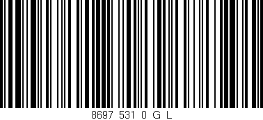 Código de barras (EAN, GTIN, SKU, ISBN): '8697_531_0_G/L'