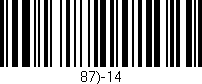Código de barras (EAN, GTIN, SKU, ISBN): '87)-14'