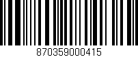 Código de barras (EAN, GTIN, SKU, ISBN): '870359000415'