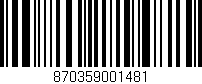 Código de barras (EAN, GTIN, SKU, ISBN): '870359001481'