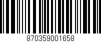 Código de barras (EAN, GTIN, SKU, ISBN): '870359001658'