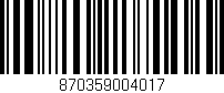 Código de barras (EAN, GTIN, SKU, ISBN): '870359004017'