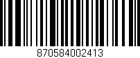 Código de barras (EAN, GTIN, SKU, ISBN): '870584002413'