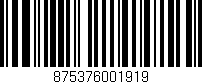 Código de barras (EAN, GTIN, SKU, ISBN): '875376001919'