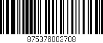 Código de barras (EAN, GTIN, SKU, ISBN): '875376003708'