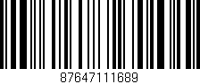 Código de barras (EAN, GTIN, SKU, ISBN): '87647111689'