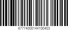 Código de barras (EAN, GTIN, SKU, ISBN): '87774000144100403'