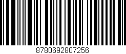 Código de barras (EAN, GTIN, SKU, ISBN): '8780692807256'