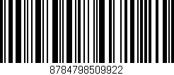 Código de barras (EAN, GTIN, SKU, ISBN): '8784798509922'