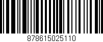 Código de barras (EAN, GTIN, SKU, ISBN): '878615025110'