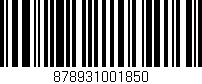 Código de barras (EAN, GTIN, SKU, ISBN): '878931001850'