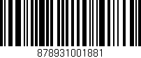 Código de barras (EAN, GTIN, SKU, ISBN): '878931001881'
