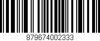 Código de barras (EAN, GTIN, SKU, ISBN): '879674002333'
