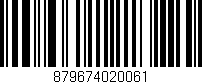 Código de barras (EAN, GTIN, SKU, ISBN): '879674020061'