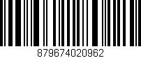Código de barras (EAN, GTIN, SKU, ISBN): '879674020962'