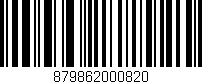 Código de barras (EAN, GTIN, SKU, ISBN): '879862000820'