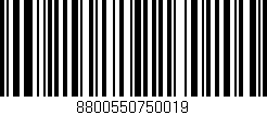 Código de barras (EAN, GTIN, SKU, ISBN): '8800550750019'