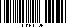 Código de barras (EAN, GTIN, SKU, ISBN): '88016000269'