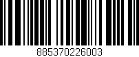 Código de barras (EAN, GTIN, SKU, ISBN): '885370226003'