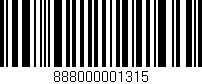 Código de barras (EAN, GTIN, SKU, ISBN): '888000001315'
