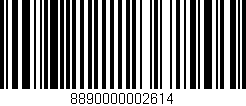 Código de barras (EAN, GTIN, SKU, ISBN): '8890000002614'
