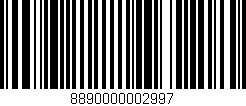 Código de barras (EAN, GTIN, SKU, ISBN): '8890000002997'