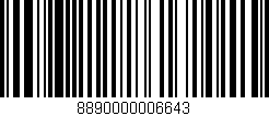 Código de barras (EAN, GTIN, SKU, ISBN): '8890000006643'
