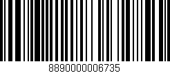 Código de barras (EAN, GTIN, SKU, ISBN): '8890000006735'