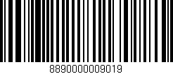 Código de barras (EAN, GTIN, SKU, ISBN): '8890000009019'