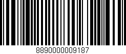 Código de barras (EAN, GTIN, SKU, ISBN): '8890000009187'